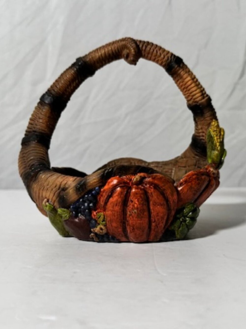 Fitz & Floyd Ceramic Pumpkin Basket
